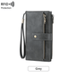 Women's long wallet, stylish clutch, elegant solid color RFID blocking leather wallet