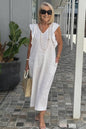Women Cotton And Linen Casual Summer Beach Dress