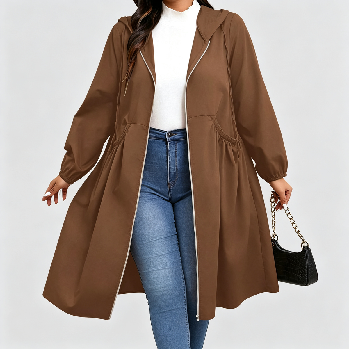 Aure Paris Hooded Windbreaker Coat