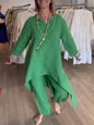 Women's Solid Color Linen Casual Suit