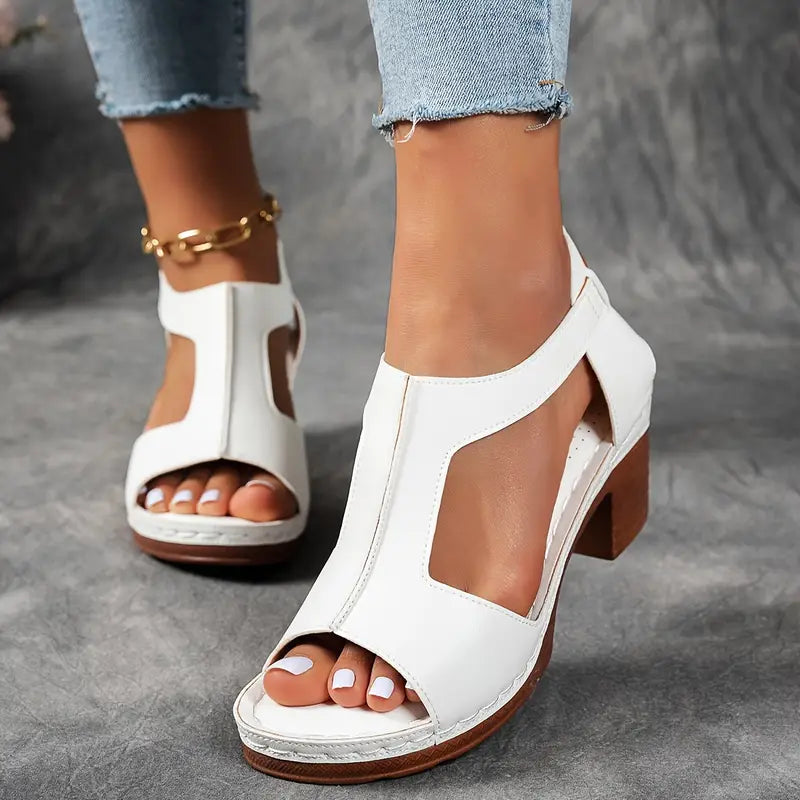 Women's Chunky Heel Sandals-Arch Support Sandals