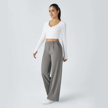 Halara Flex High Waisted Plicated Side Pocket Straight Leg Work Pants #TikTokShopBacktoSchool