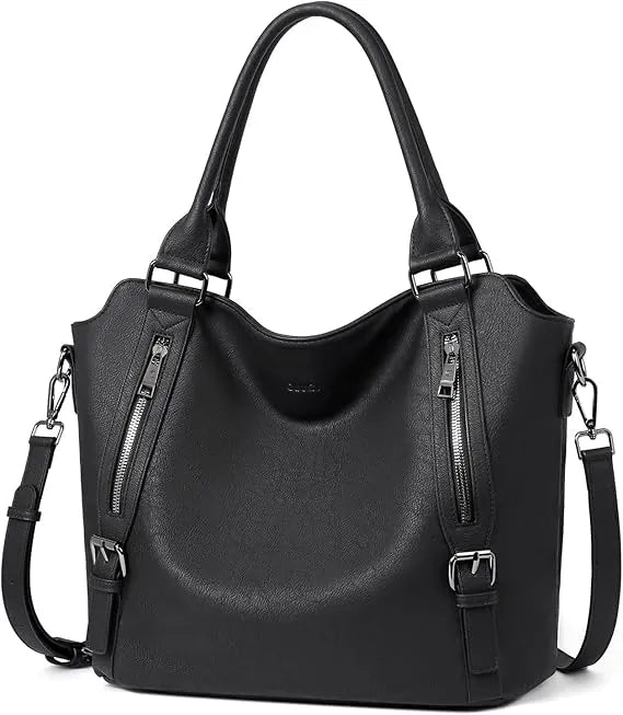 👜CLUCI Vegan Leather Large Handbags Tote Purse Shoulder Bag with Adjustable Strap