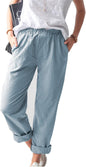 Women's Casual Linen Solid Color with Pocket Pants