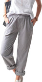 Women's Casual Linen Solid Color with Pocket Pants