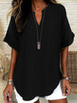 Women's Casual Solid Short Sleeve Top