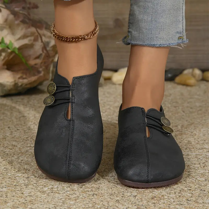 Women's Soft Sole Buckle Flats