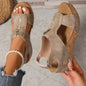 Stylish Zipper Retro Wedge Sandals