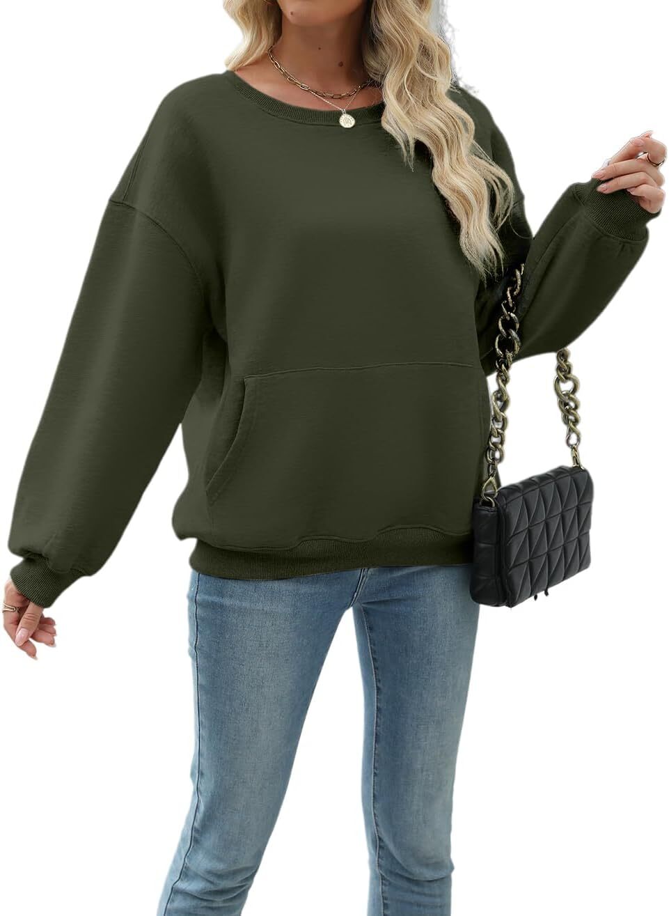 Womens Long Sleeve Sweatshirt with Pocket