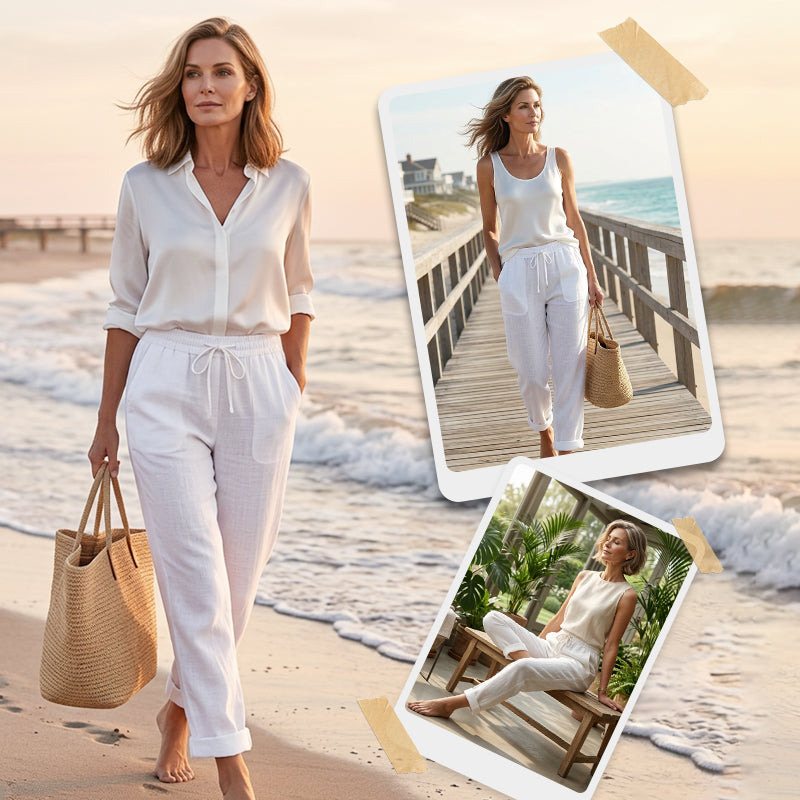 40% OFF🏖️Women's Elastic Waist Cotton Linen Casual Pants