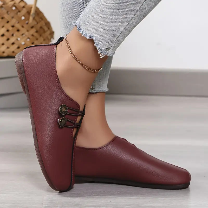 Women's Soft Sole Buckle Flats