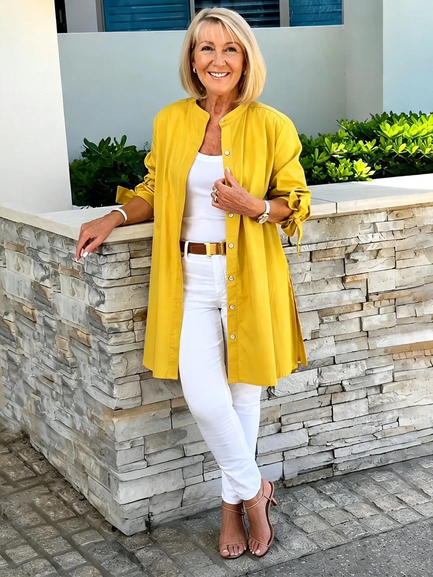 Solid Color Long Cotton Shirt Jackets Women Swing Jacket Shap Flattering Gathered Yolk At The Back