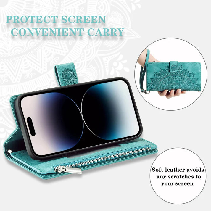 Luxury Leather Wallet Case for iPhone & Samsung Phones