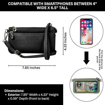 Cell Phone Purse Crossbody Bags for Women with Touchscreen