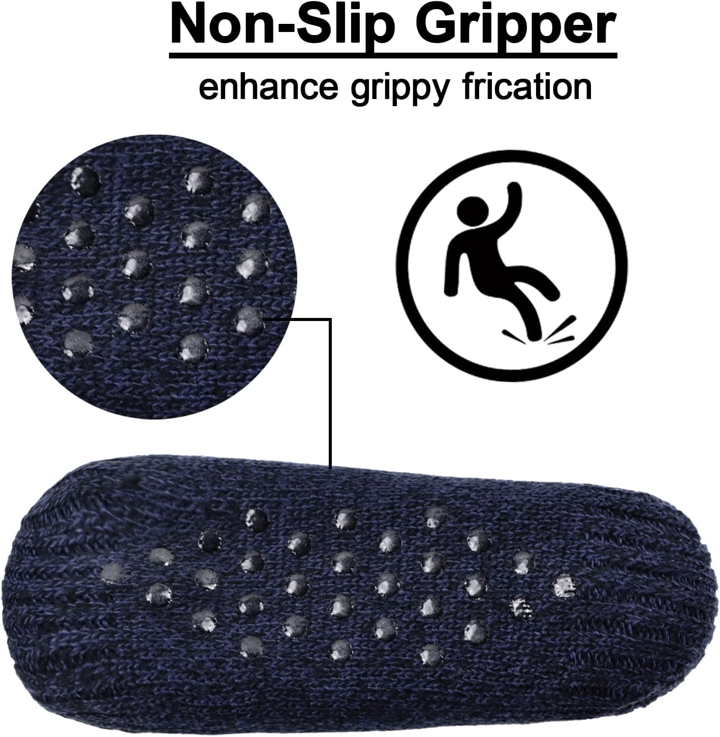 Koreshion Women Knitted Slipper Socks Cozy Sherpa Fuzzy Socks Non Slip Socks Winter Indoor Double Layer Bedroom Slipper Socks