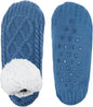 Koreshion Women Knitted Slipper Socks Cozy Sherpa Fuzzy Socks Non Slip Socks Winter Indoor Double Layer Bedroom Slipper Socks