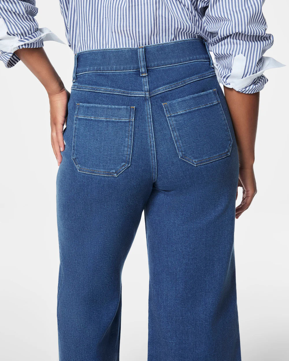 Tummy Control Cropped Wide-Leg Jeans