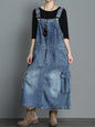 Loose Fit Denim Overall Dress
