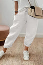 Solid Drawstring Waist Slant Pocket Pants