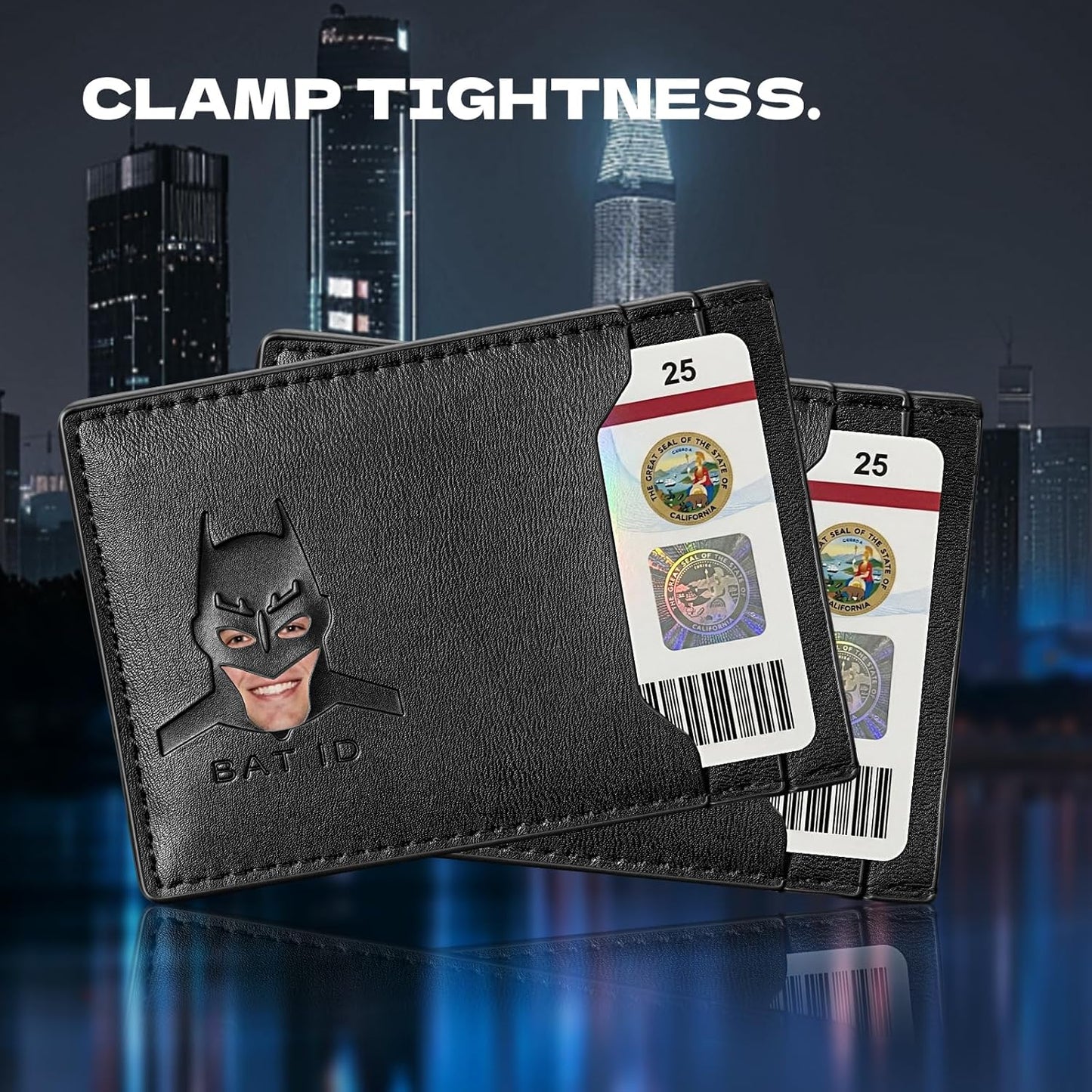 Leather Bat Wallet for Men and Women, Superhero-Inspired Card Holder with Multiple Card Slots, Eye Cutout Design
