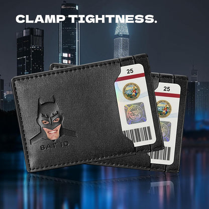 Leather Bat Wallet for Men and Women, Superhero-Inspired Card Holder with Multiple Card Slots, Eye Cutout Design