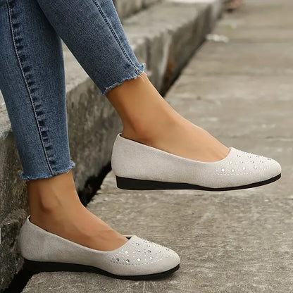 Women's Flats Plus Size Flat Heel Round Toe Suede Loafer