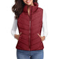Lightweight Comfort: Women’s Sleeveless Puffer Zip Vest Outerwear