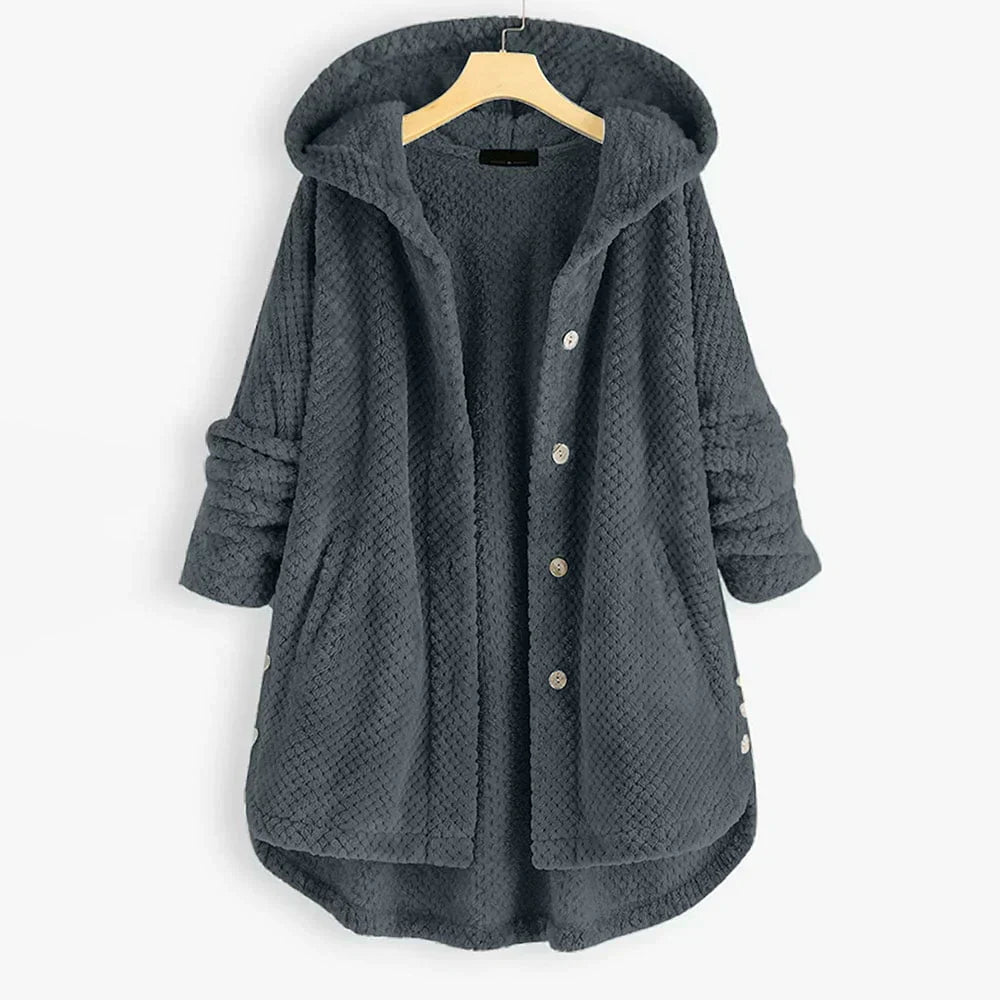 Aure Paris | Cozy Relaxed-Fit Ribbed Hooded Coat