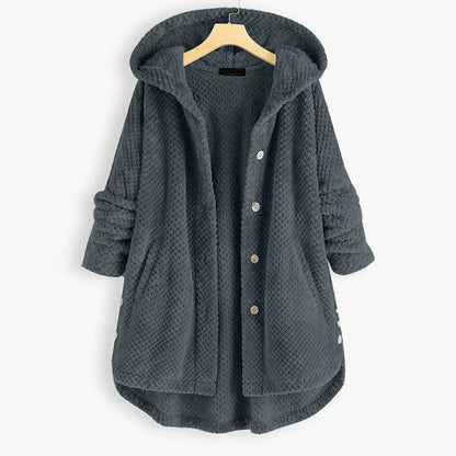 Aure Paris | Cozy Relaxed-Fit Ribbed Hooded Coat