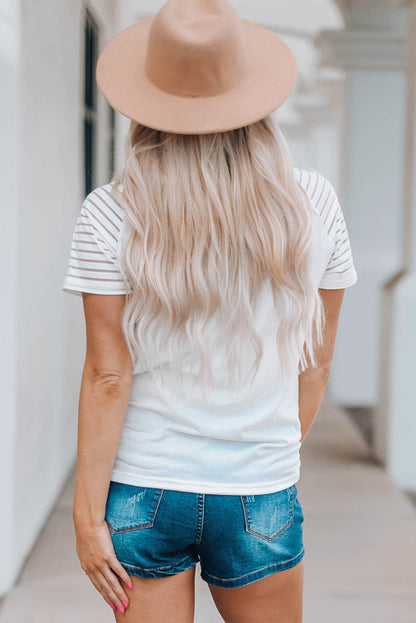 Striped Raglan Sleeve Tee