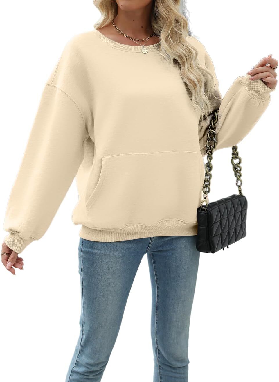 Womens Long Sleeve Sweatshirt with Pocket