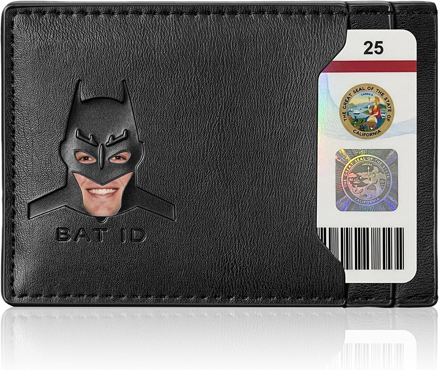 Leather Bat Wallet for Men and Women, Superhero-Inspired Card Holder with Multiple Card Slots, Eye Cutout Design