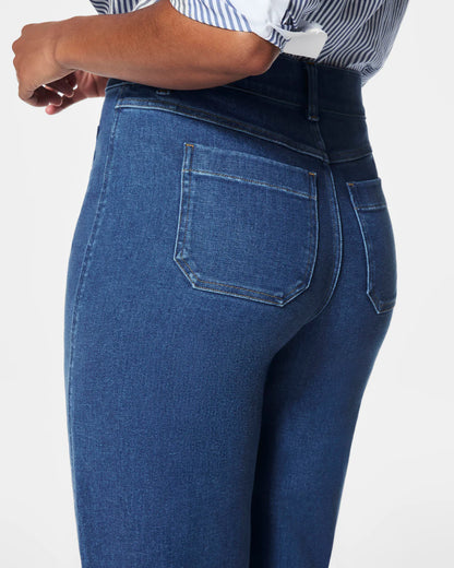 Tummy Control Cropped Wide-Leg Jeans