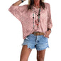 Womens Bohemian-Inspired Beige Crochet Top with V-Neck