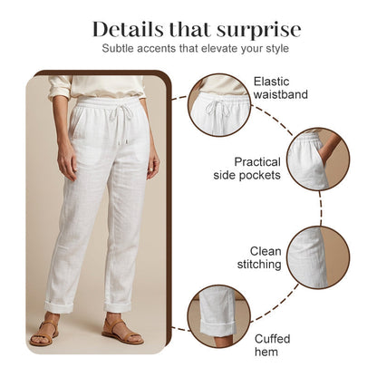 40% OFF🏖️Women's Elastic Waist Cotton Linen Casual Pants