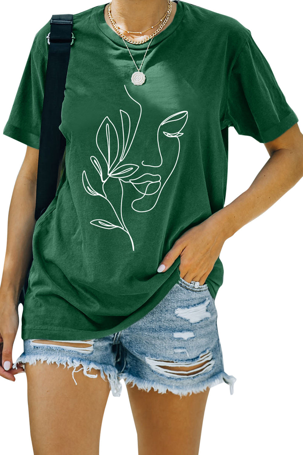 Tie Dyed Gesture Letter Print Short Sleeve T Shirt