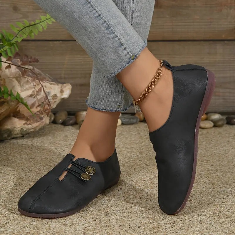 Women's Soft Sole Buckle Flats