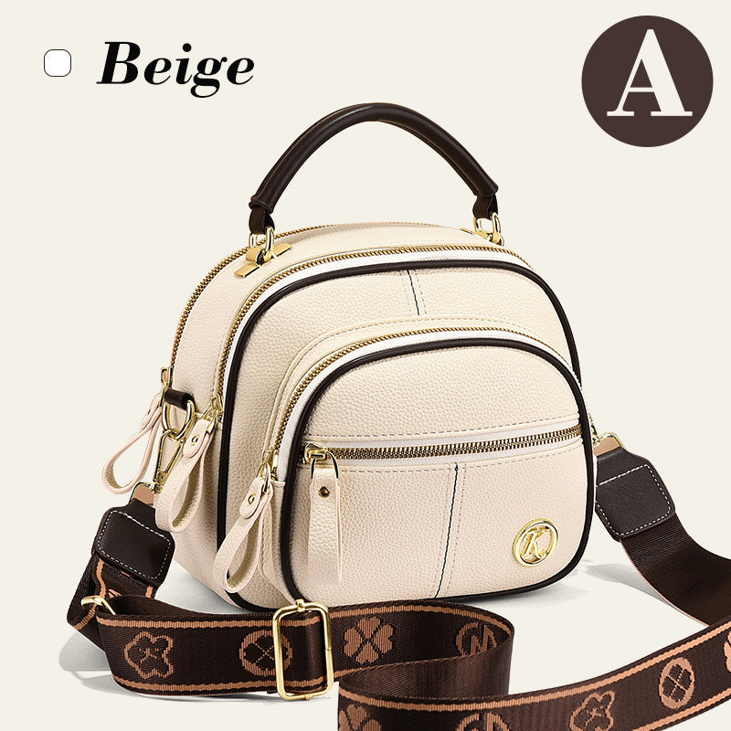 Multi-Pocket Crossbody Bag with Adjustable Wide Strap