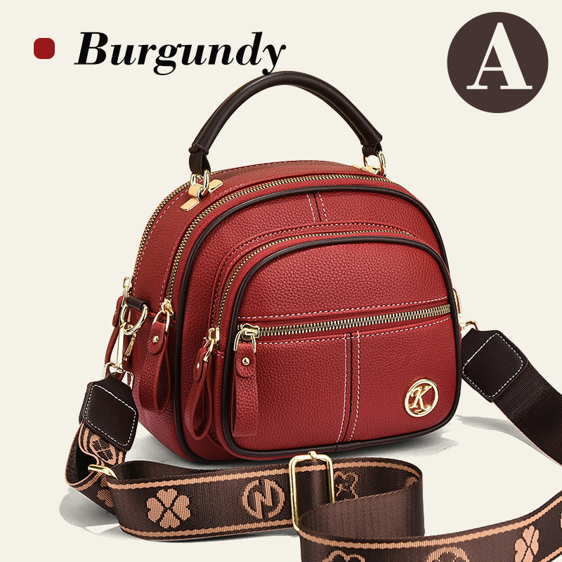 Multi-Pocket Crossbody Bag with Adjustable Wide Strap