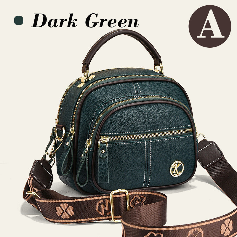 Multi-Pocket Crossbody Bag with Adjustable Wide Strap