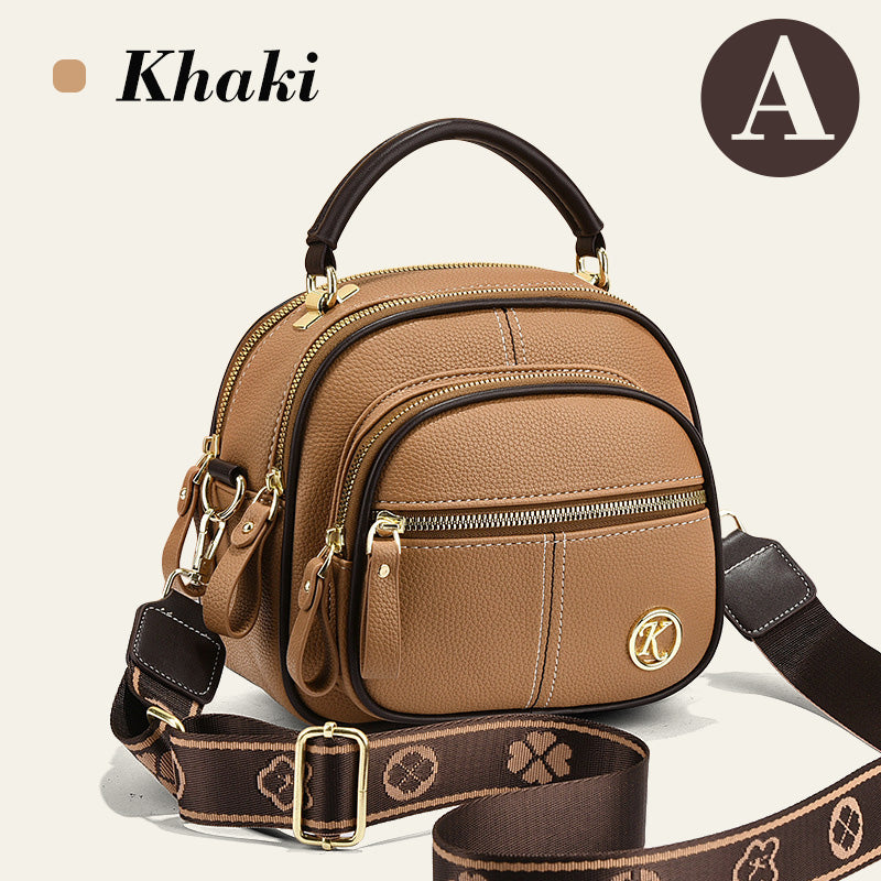 Multi-Pocket Crossbody Bag with Adjustable Wide Strap