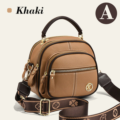Multi-Pocket Crossbody Bag with Adjustable Wide Strap
