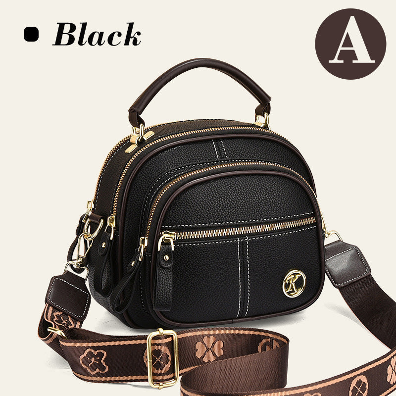 Multi-Pocket Crossbody Bag with Adjustable Wide Strap