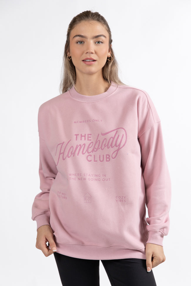 Homebody Club Mauve Oversized Sweatshirt DOORBUSTER