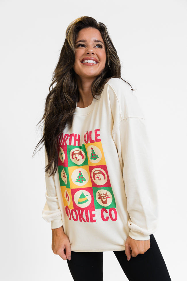 North Pole Cookie Company Cream Oversized Graphic Sweatshirt