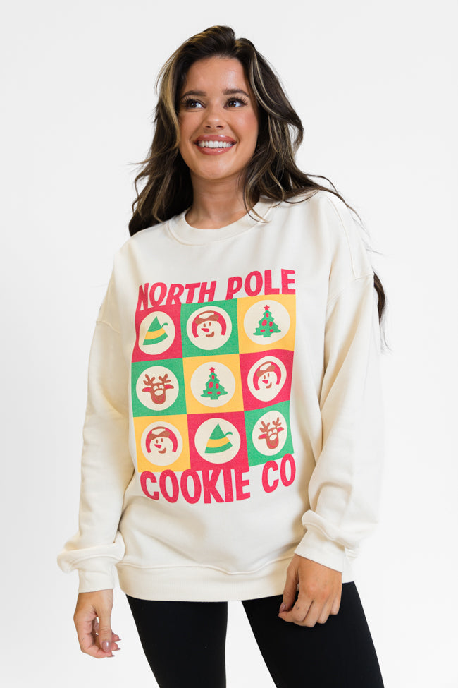 North Pole Cookie Company Cream Oversized Graphic Sweatshirt