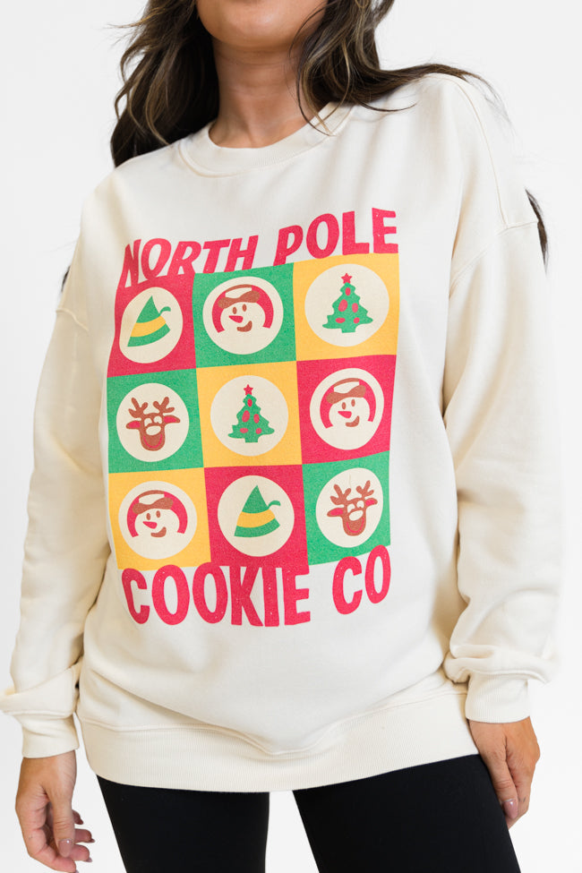 North Pole Cookie Company Cream Oversized Graphic Sweatshirt