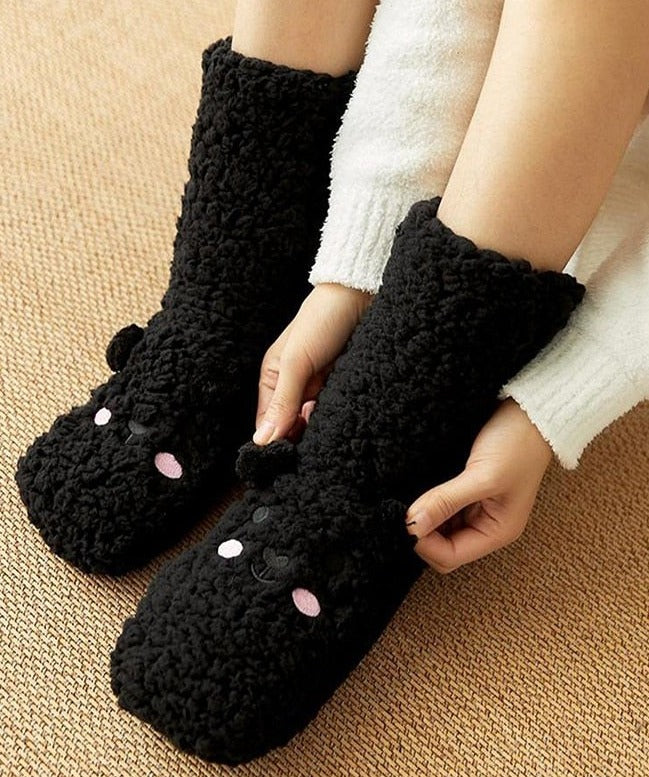 Fluffy Thick Velvet Fleece Bear Unisize Socks