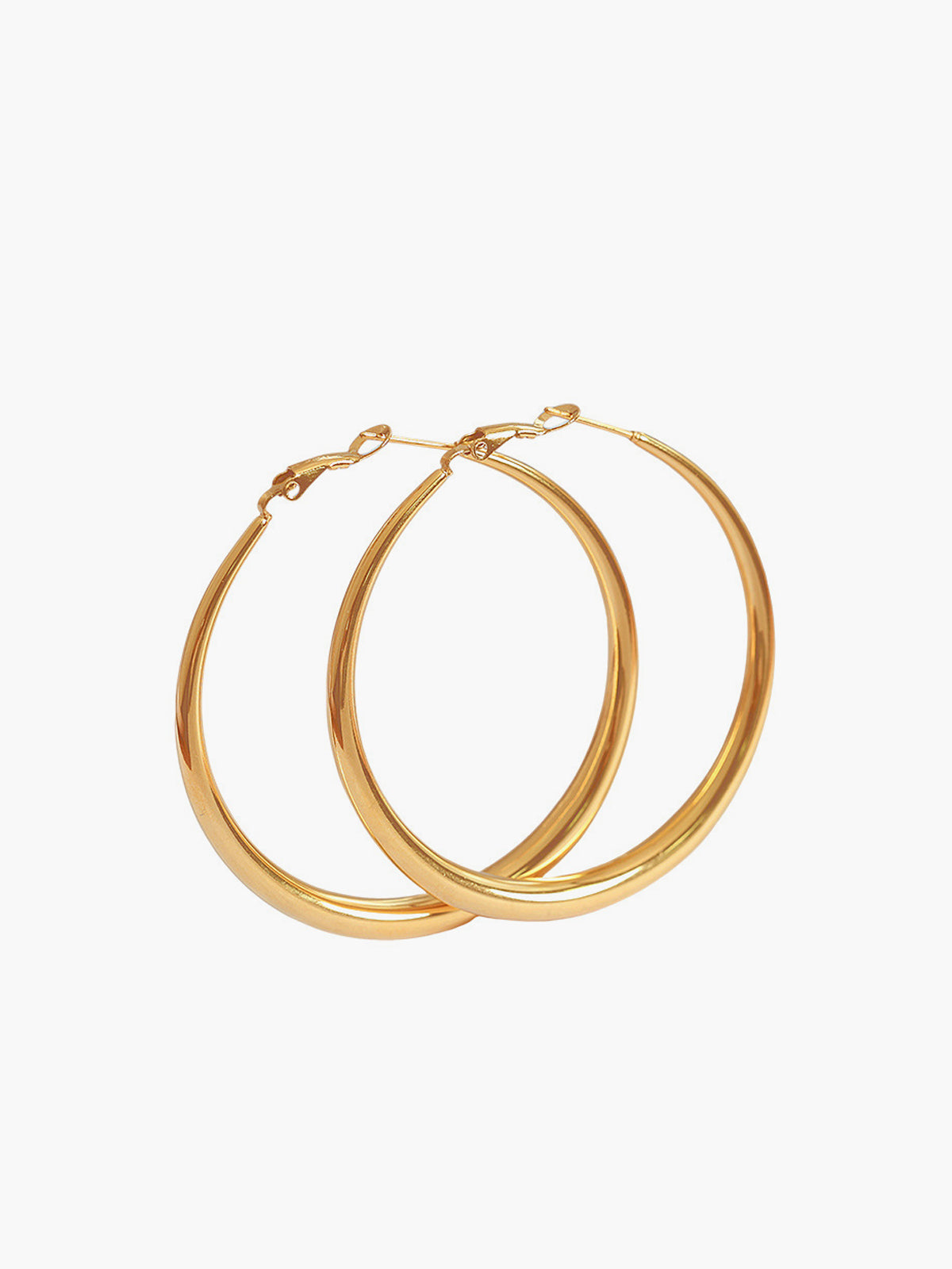 Large Classic Polished Gold Earrings