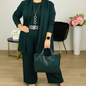 Elegant 3-piece set including long cardigan, top and pants💞